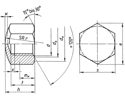 Гайка шестигранная колпачковая низкая слепая DIN 917 (A2), M4