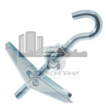 Дюбель складной пружинный с крючком оцинкованная сталь класс прочности 4.6-5.8, M6 16x100 мм