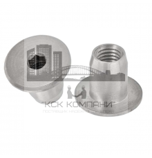 Гайка мебельная стяжная с потайной головкой ART 9062 внутренним шестигранником из нержавеющей стали А4, М6х15