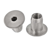 Гайка мебельная стяжная с потайной головкой ART 9062 внутренним шестигранником из нержавеющей стали А4, М6х20