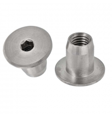 Гайка мебельная стяжная с потайной головкой ART 9062 внутренним шестигранником из нержавеющей стали А4, М12