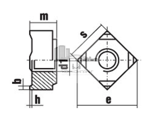 Гайка квадратная приварная DIN 928 (A2), M5