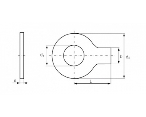 Шайба DIN 93 лапчатая с одной лапкой (оцинкованная сталь), M10x10.5 мм