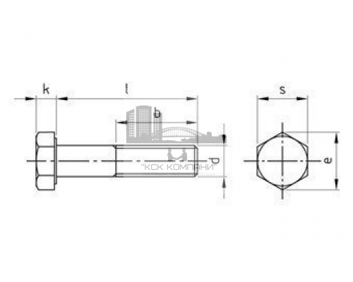 Болт DIN 931 (A4-80) с шестигранной головкой, M6x90