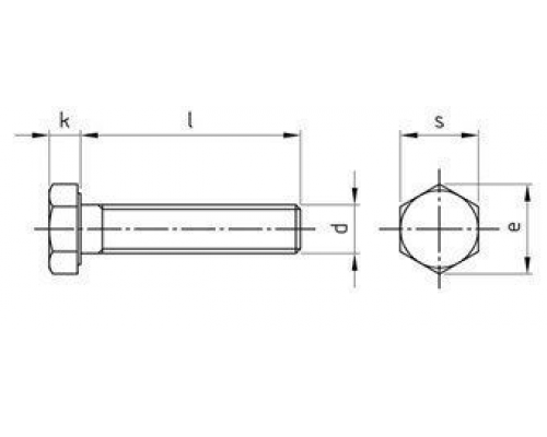 Болт с шестигранной головкой DIN 933 (нержавеющая сталь A4), M20X80