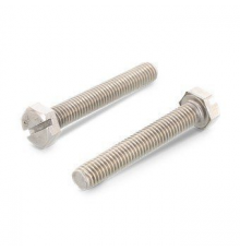 Болт с шестигранной головкой DIN 933 SZ (нержавеющая сталь A2, прямой шлиц), M6X30