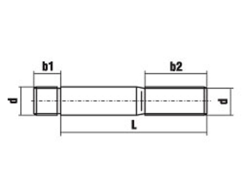 Шпилька DIN 938 (A2) ввинчиваемый конец = 1d, M16X40