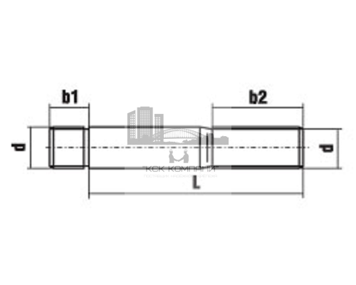 Шпилька резьбовая DIN 938 ввинчиваемый конец = 1d без покрытия, M20x130 мм