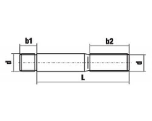 Шпилька DIN 939 (A2) ввинчиваемый конец = 1,25d, M12X25