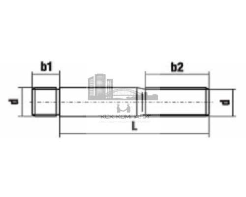 Шпилька DIN 939 (A2) ввинчиваемый конец = 1,25d, M12X45