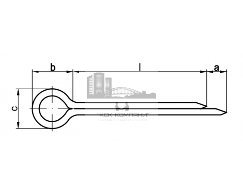 Шплинт DIN 94 нержавеющая сталь А2 / AISI 304, 6.3x45 мм