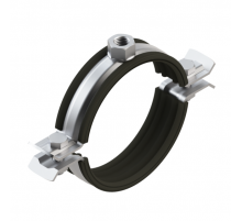 Хомут трубный усиленный TERMOCLIP (ТЕРМОКЛИП) двухсоставной с резиновым виброуплотнителем оцинкованная сталь, 266-274 мм (10")