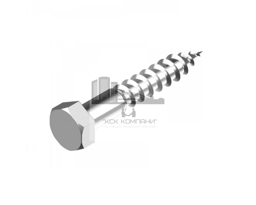 Шуруп глухарь по дереву DIN 571 (A2) с шестигранной головкой, D12X70