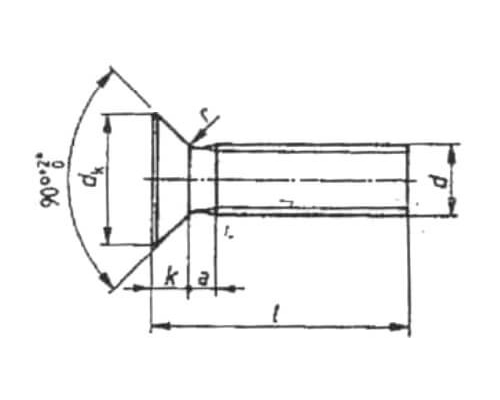 Винт DIN 965 (M6-M12) с потайной головкой крестообразным шлицем Phillips (PH) и полной резьбой оцинкованная сталь класс прочности 4.8-5.8, M10x30 мм  — Винты с крестообразным шлицем Phillips (PH)