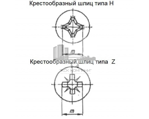 Винт DIN 965 (M6-M12) с потайной головкой крестообразным шлицем Phillips (PH) и полной резьбой оцинкованная сталь класс прочности 4.8-5.8, M6x18 мм  — Винты с крестообразным шлицем Phillips (PH)