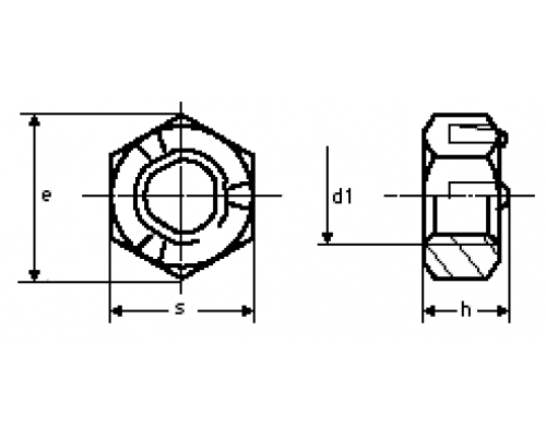 Гайка шестигранная самоконтрящаяся DIN 980 со стопорным кольцом и скошенными краями оцинкованная сталь класс прочности 8.0, M18