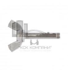 Винт барашек DIN 316 с прямоугольными лепестками американская форма оцинкованная сталь, M10x20 мм