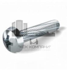 Винт резьбонарезающий DIN 7516A c полукруглой головкой и полной резьбой шлиц Phillips оцинкованная сталь 4.8-5.8, M6x16 мм