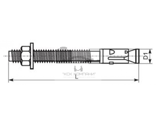 Анкер клиновой из оцинкованной стали с желтопассированным покрытием, M6 6x55 мм  купить в Москве