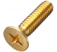 Винт латунный DIN 965 с потайной головкой полной резьбой шлиц Phillips, M3x12 мм