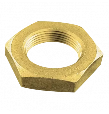 Гайка шестигранная с фаской DIN 439 низкая с мелким шагом резьбы (латунь), M20