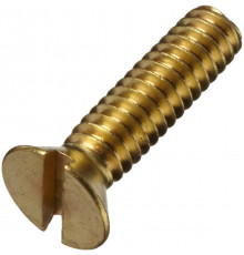 Винт латунный DIN 963 с потайной головкой прямым шлицем и полной резьбой, M5x16 мм