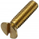 Винт латунный DIN 963 с потайной головкой прямым шлицем и полной резьбой, M6x12 мм  — Винты с прямым шлицем (Slotted)