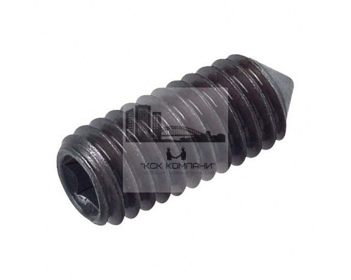 Винт установочный DIN 914 стопорный с внутренним шестигранником и коническим концом оксидированная сталь класс прочности 12.9, M10x12 мм