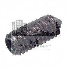 Винт установочный DIN 914 стопорный с внутренним шестигранником и коническим концом оксидированная сталь класс прочности 12.9, M10x25 мм