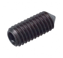 Винт установочный DIN 914 стопорный с внутренним шестигранником и коническим концом оксидированная сталь класс прочности 12.9, M16x20 мм