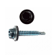 Саморез кровельный по дереву RAL 9005 со сверлом S2 и шайбой EPDM, 4.8x19 мм