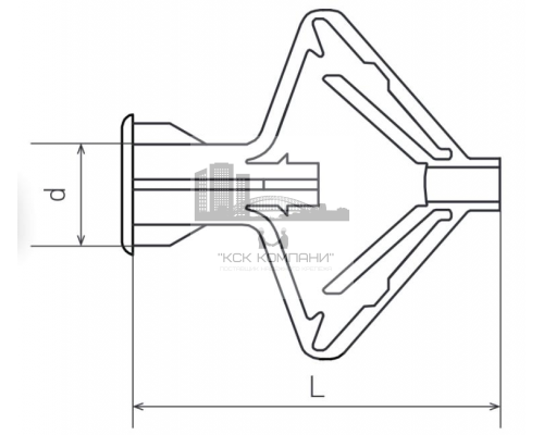 Дюбель для пустотелых конструкций “Бабочка”, 8х28 мм