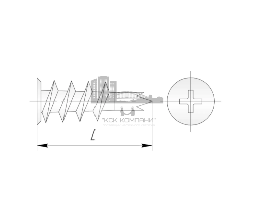 Дюбель со сверлом для гипсокартона (оцинкованная сталь), 14x38/15 мм