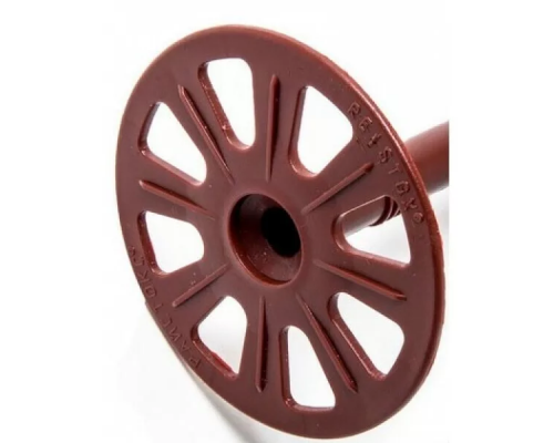 Дюбель-гриб для теплоизоляции с гвоздем из оцинкованной стали и термоголовкой из ударостойкого полиамида, 10/60x100 мм