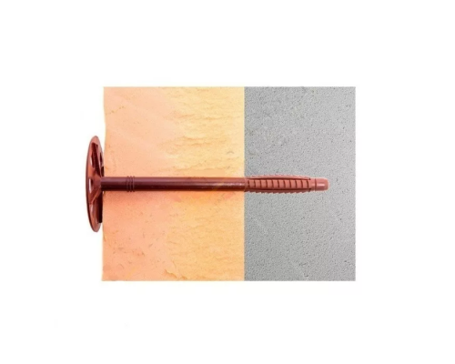 Дюбель-гриб для теплоизоляции с гвоздем из оцинкованной стали и термоголовкой из ударостойкого полиамида, 10/60x300 мм