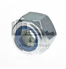 Гайка шестигранная самоконтрящаяся высокая DIN 982 со стопорным нейлоновым кольцом оцинкованная сталь класс прочности 8.0, M24