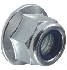 Гайка шестигранная самоконтрящаяся DIN 6926 со стопорным нейлоновым кольцом и фланцем оцинкованная сталь класс прочности 8.0, M8