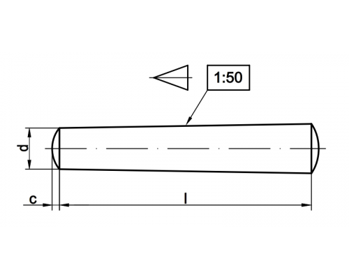Штифт конический с насечкой по всей длине DIN 1 (A1), 4X25