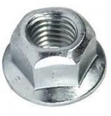 Гайка шестигранная самоконтрящаяся DIN 6927 цельнометаллическая с фланцем оцинкованная сталь класс прочности 8.0, M10