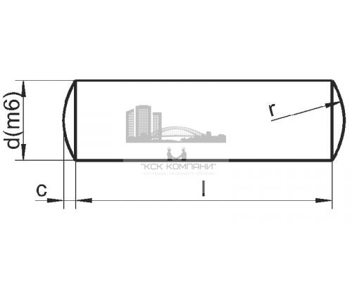 Штифт цилиндрический незакалённый DIN 7 (A4) поле допуска m6, 4X20
