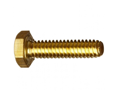 Болт DIN 933 латунный с шестигранной головкой и полной резьбой, М4х10 мм