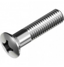 Винт DIN 966 с полупотайной головкой крестообразным шлицем Phillips (PH) и полной резьбой оцинкованная сталь класс прочности 4.8-5.8, M3x16 мм
