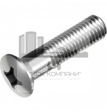 Винт DIN 966 с полупотайной головкой крестообразным шлицем Phillips (PH) и полной резьбой оцинкованная сталь класс прочности 4.8-5.8, M5x20 мм