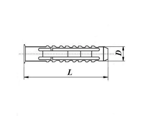 Дюбель 4-распорный тип N, 8х65 мм