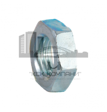 Гайка шестигранная DIN 936 низкая с крупным шагом резьбы оцинкованная сталь класс прочности 17Н, M24