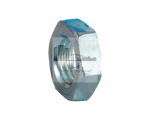 Гайка шестигранная DIN 936 низкая с крупным шагом резьбы оцинкованная сталь класс прочности 17Н, M24