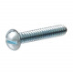 Винт DIN 85 с цилиндрической скругленной головкой прямым шлицем и полной резьбой оцинкованная сталь класс прочности 4.8-5.8, M4x20 мм  — Винты с прямым шлицем (Slotted)