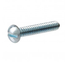 Винт DIN 85 с цилиндрической скругленной головкой прямым шлицем и полной резьбой оцинкованная сталь класс прочности 4.8-5.8, M5x8 мм