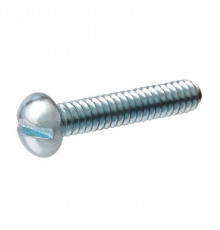 Винт DIN 85 с цилиндрической скругленной головкой прямым шлицем и полной резьбой оцинкованная сталь класс прочности 4.8-5.8, M5x8 мм