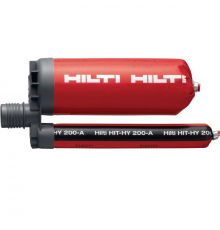Двухкомпонентный клеевой анкер HILTI (ХИЛТИ) HIT-HY 200-A + HDE 500-A22 для восстановления арматурных выпусков и тяжелых анкерных креплений (уретан-мета